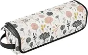 [sanluoli] Hair Tools Travel Bag with Removable Heat Resistant Mat Large Capacity Hair Straighteners Organizer Safari Cute Light Color