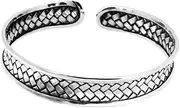[Treasure Bay] TreasureBayWomens 925 Sterling Silver Cuff Bangle Bracelet