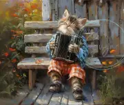 Kitten fun Art Computer Mouse Pad Gift Cat Lover fun gift Accordion