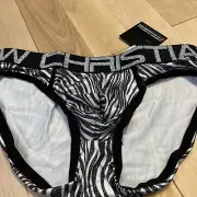 ONLY ONE ON EBAY small ZEBRA ZEBRAZEBRA METALIC GLITTER BRIEF andrew christian