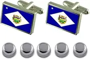 [Select Gifts] Shirt Dress Studs Taubate City Sao Paulo State Flag Cufflinks