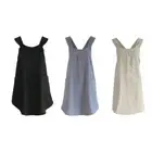Convenient and Easily Cleanings Cotton Linen Cross Back Apron with Pocket