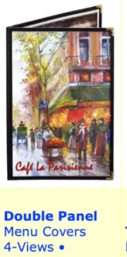 Cafe menu covers 8.5x11, 2 page, 4 view,RED binding, Box of 25.