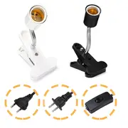 20CM E27 Flexible Pet LED Light Lamp Bulb Adapter Holder Socket with Clip On Off Switch EU US Plug Black US plug