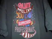 TeeFury Guardians XXXLARGE "Quit Smiling Idiot" Rocket Raccoon Parody CHARCOAL