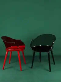在飛比找Yahoo!奇摩拍賣優惠-北歐創意亞克力椅透明輕奢餐椅創意扶手靠背椅子設計師塞班椅 無