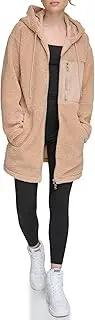 [DKNY] Women's Performance Sherpa Hybrid Longline Fullzip