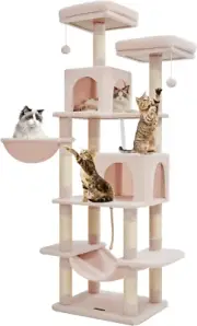 cat Tree Cat Tower for Indoor Cats, Plush Multi-Level Cat Condo with 12 Scratchi