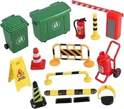 Vaguelly Road Sign Toys for Boys and Girls Miniature Traffic Barricades -catching Sign Safe Plastic Material