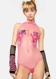 [Club Exx] Candy Bad Luck Dragon Fishnet Bodysuit