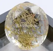 71 Ct Certified Golden Rutilated Quartz Rare Oval Shape Loose Gemstone 4JUD