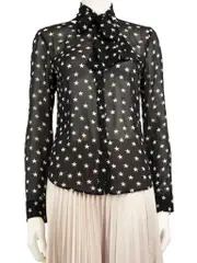 Red Valentino Black Star Printed Blouse
