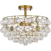Elegant Lighting 1107F16BR Savannah Flush Mount Brass