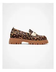 [Taking Shape] Orthotic Chunky Penny Loafer Leopard