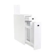 Arven Bathroom Utility Cabinet Slim Pull-Out Storage Cabinet - White