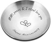 XPENMULBOJA 11th Anniversary Steel Gifts - 11 Year Anniversary Gif for Him Her, Couple Gifts 11th Wedding Anniversary Ring Holder for Husband Wife, Christmas Valentines Birthday Gifts for Women Men