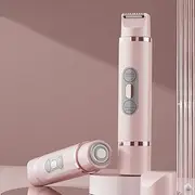 Bikini Trimmer for Women 2 in 1 Dual-Head Electric Razors, Dual Head Bikini Trimmer for Women Pubic Hair, Waterproof Wet and Face Shaver for Bikini Underarm Leg Arm Body Face (Pink)
