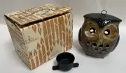 UNUSED Vtg Retro Modern Eames Era Ceramic Owl Votive Candle Holder Japan (A8)
