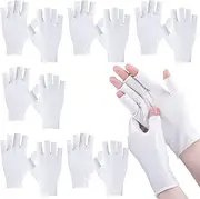 Geyoga 6 Pairs Fingerless Moisturizing Gloves Eczema Cotton Gloves for Adults Half Finger Touchscreen Glove Lotion Gloves Overnight Dry Hands for Women Sleeping Gloves