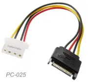 6-inch SATA 15-Pin Male to Molex 4-Pin Female Power Adapter, CablesOnline PC-025