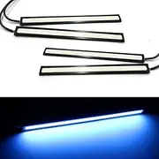 TASWK 4Pcs 12V 17CM Waterproof LED Flip Chips COB DRL Car Daytime Running Lights Stripe (Blue)
