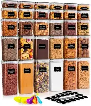 30 Pack Airtight Food Storage Container Set -Pantry Storage Containers Organiser