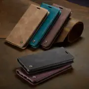 For iPhone 14 13/12/11/Pro/XS/Max XR 8 7 Plus SE Case Leather Wallet Stand Cover