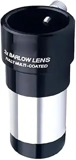 Barlow Lens with Extended Length Astronomical Telescope 1.25 Inch 2X Eyepiece Accessory