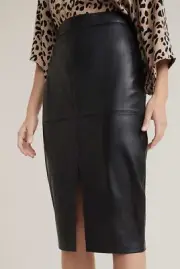 Witchery Leather Pencil Skirt [4] NWT RRP$400 Black