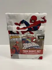 NEW Marvel Spiderman Twin Size Sheet Set - 3 Piece Kid’s Bedding - Super Soft