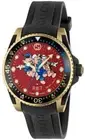 Gucci Dive 3 Little Pigs Men's Red Dial Rubber Strap Watch YA136325