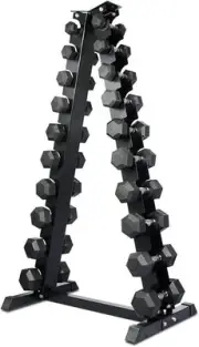 Cortex Hex Fixed Dumbbell Stand for 1-10Kg Pairs, A-Frame, Multicolor