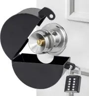 2 Pack Door Knob Lockout Device with Padlock,Temporary Black-2