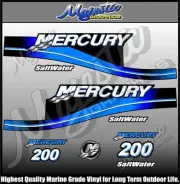 MERCURY - 200 hp - SALTWATER - DECAL SET - OUTBOARD DECALS