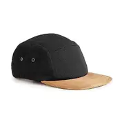 Beechfield Suede Peak 5 Panel Baseball Cap Black One Size