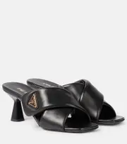 [Prada] Prada Criss Cross 65 leather mules AU 9 black