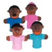 African-American family puppet set- 12 inch
