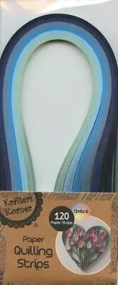 Paper Quilling Strips - Blue Tones - 6 Shades - 120 strips