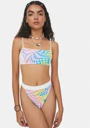 [dELiA*s by Dolls Kill] Surreal Life Checkered Bikini Set