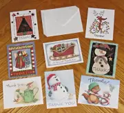 Vintage Current USA ... Christmas Thank You Note Cards ... Assorted 8ct