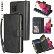 Samsung Galaxy A02s Wallet Case 9Card Zipper Slots Kickstand Flip Leather Case