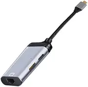 3 in 1 Type-C to Gigabit Ethernet Rj45 LAN PD Charging USB C Data Port Converter Adapter for TV PC S20
