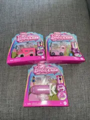 BARBIE Mini BarbieLand Doll & Toy Vehicle Set, 1.5-inch Doll (Set of 3)-NEW