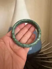 Gorgeous Dark Green Jade Bangle Bracelet Taiwanese Jade Nephrite Grade A 64 mm