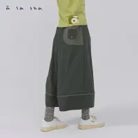 在飛比找momo購物網優惠-【a la sha】創意拼接裙褲