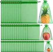 ZANZER 45 Pieces Fruit Protection Bags 3 Sizes Fruit Netting Bags for Fruit Trees Garden Netting Bags with Drawstring Fruit Cover Mesh Barrier Bag for Fruit Plant Flower