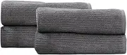 4pc Renee Taylor Cobblestone Bath Towel/Sheet 650GSM 160cm Cotton Ribbed Granite