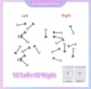 20 Pcs Dental Orthodontic Sliding Crimpable Hook Long Curved Hook Left+Right