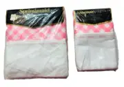 Vintage WONDERCALE Double Sheet Flat With Pillow Cases Pink White Checked New