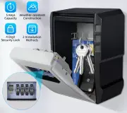 Wall Mount Safe Box 4 Digit Password Lock Metal Key Waterproof Anti Theft US Lot